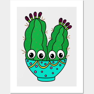 Cute Cactus Design #259: Apple Cacti In Bowl Posters and Art